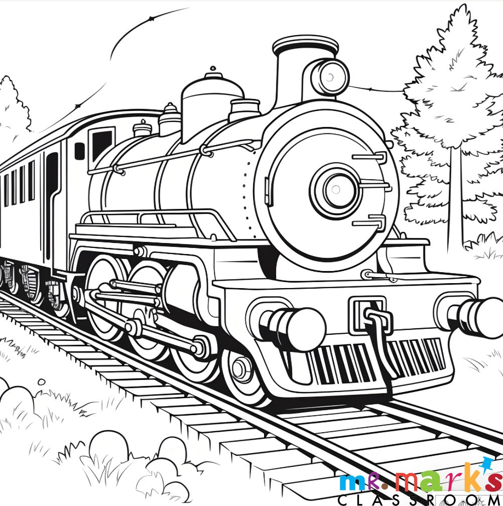 Train/ Western Doodle Art- Individuals - Train Doodle image
