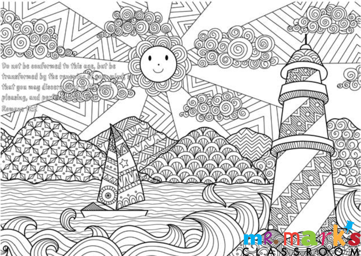 Seaside Doodle Art: Romans 12:2 image 0