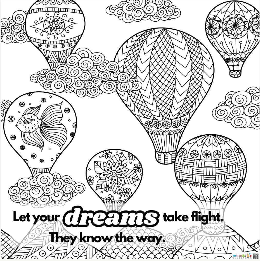 Themed Doodle Art - Hot Air Balloons image