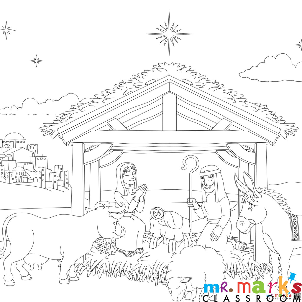 Christmas Doodle Art Posters (Individuals) - Nativity image