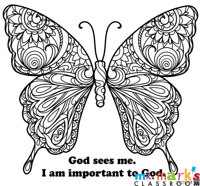 VBS Nature Doodle Art- Individuals - Preschool Butterfly with the Day 1 Truth image